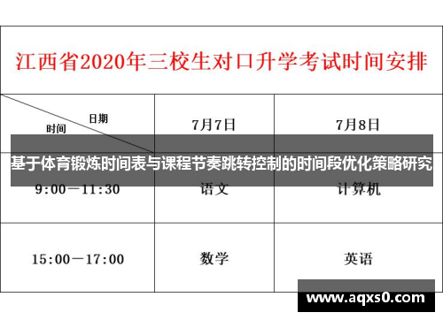 基于体育锻炼时间表与课程节奏跳转控制的时间段优化策略研究